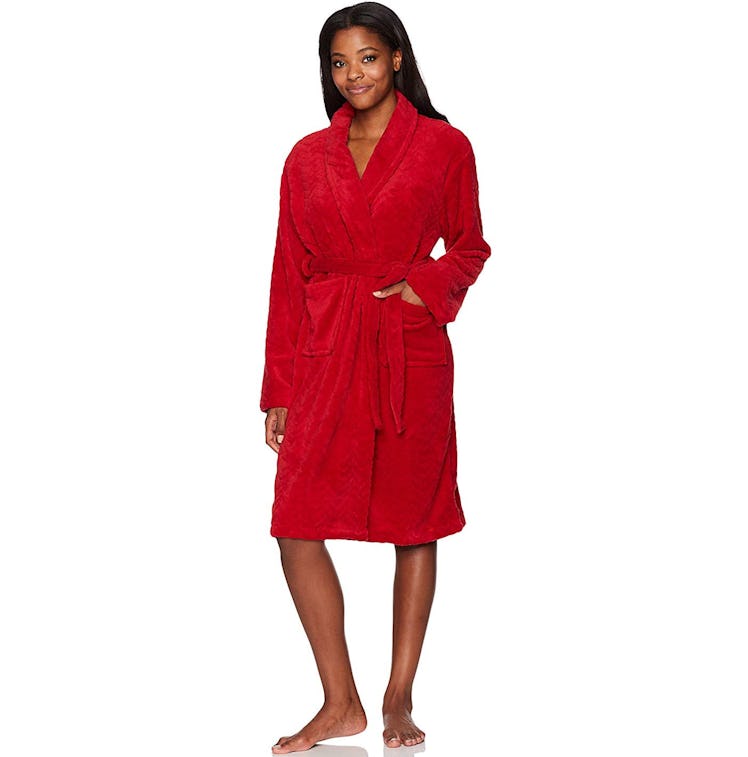 Hotel Spa Herringbone Textured Plush Robe