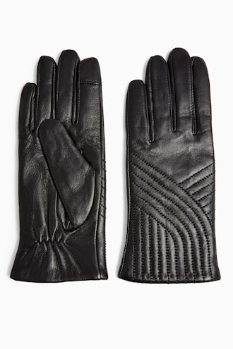 Black Leather Touchscreen Gloves