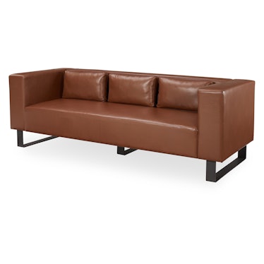MoDRN Refined Industrial Atoll Metal Base 87" Sofa, Multiple Colors