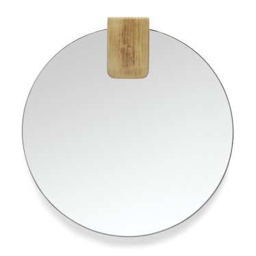 MoDRN Naturals Round Mirror with Wood Accent