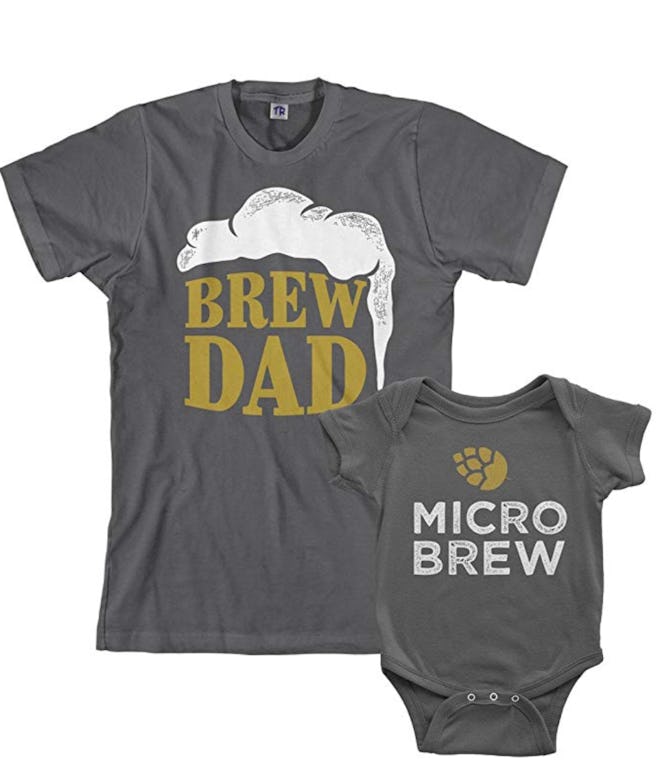 Threadrock Brew Dad & Micro Brew Infant Bodysuit & Men's T-Shirt Matching Set