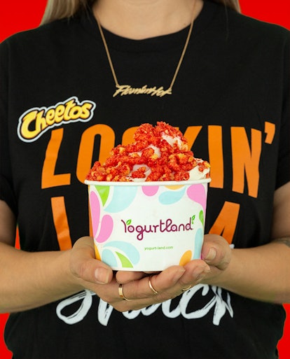 Yogurtland’s New Flamin’ Hot Cheetos Topping is like a dream come true.