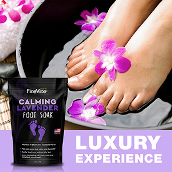 FinVine Organics Calming Lavender Foot Soak with Epsom Salt