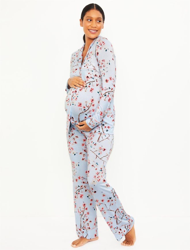 Button Front Nursing Pajama Set 