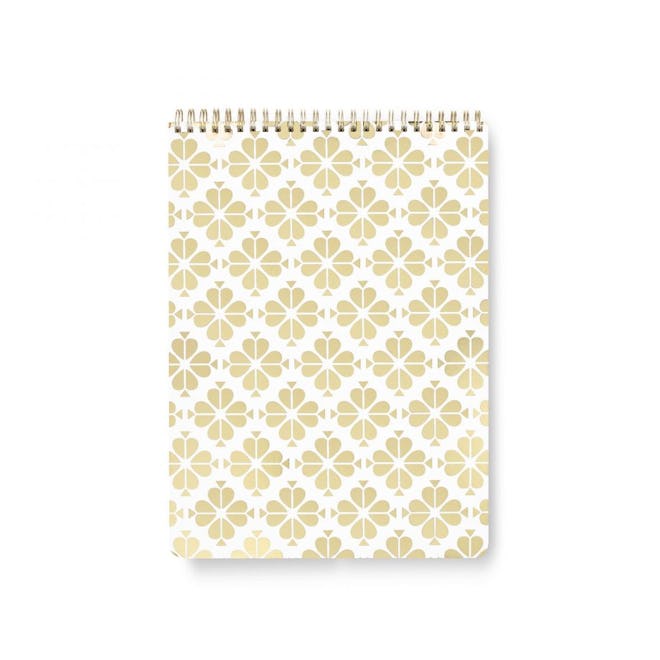 Kate Spade Gold Flowers Large Spiral Notebook 