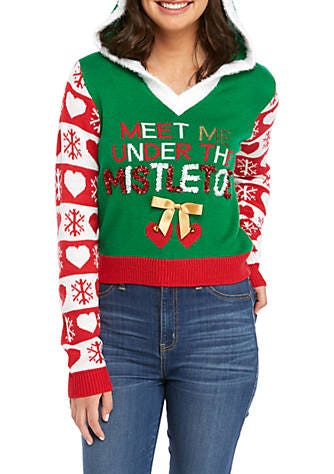 cropped christmas hoodie