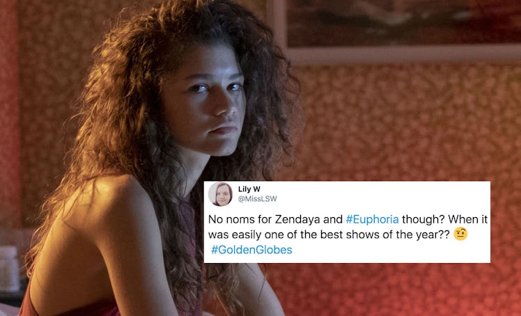 Zendaya fans tweeted their disappointment that the Golden Globes snubbed her for 'Euphoria.'