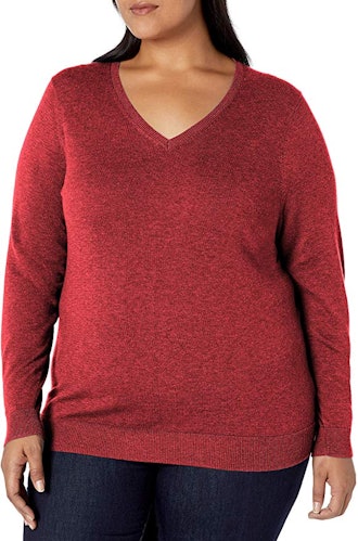 Amazon Essentials Women's Plus Size Lightweight V-Neck Sweater