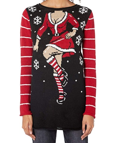 Ugly Christmas Sweater Company Women's Assorted Pullover Xmas Sweaters In 'Black Sexy Santa's Helper...