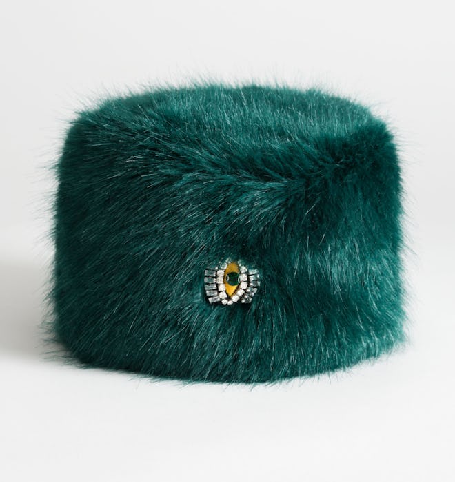 Jewel Eye Faux Fur Hat