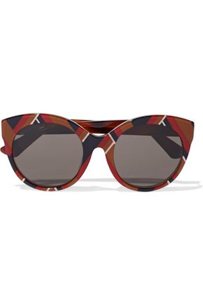 Gucci Round-frame printed acetate sunglasses 