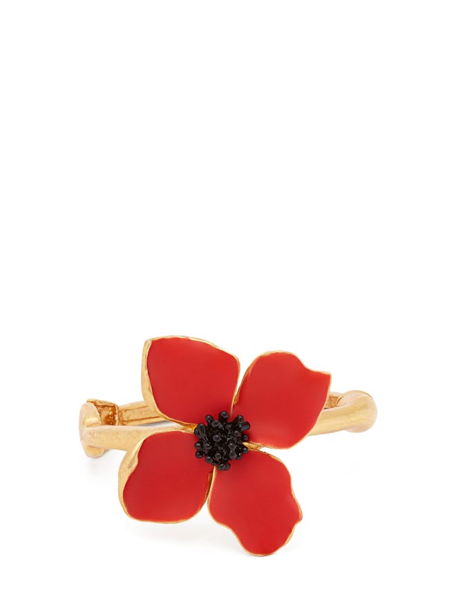 Oscar de la Renta Painted Flower Bracelet