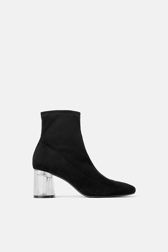 Methacrylate Heel Stretch Ankle Boots