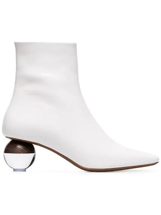 White Encylla 50 Square Toe Ankle Boots
