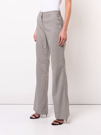 Plaid Flared Trousers