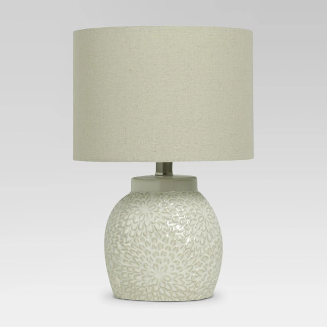 Threshold™ - Floral Textured Ceramic Accent Lamp Shell