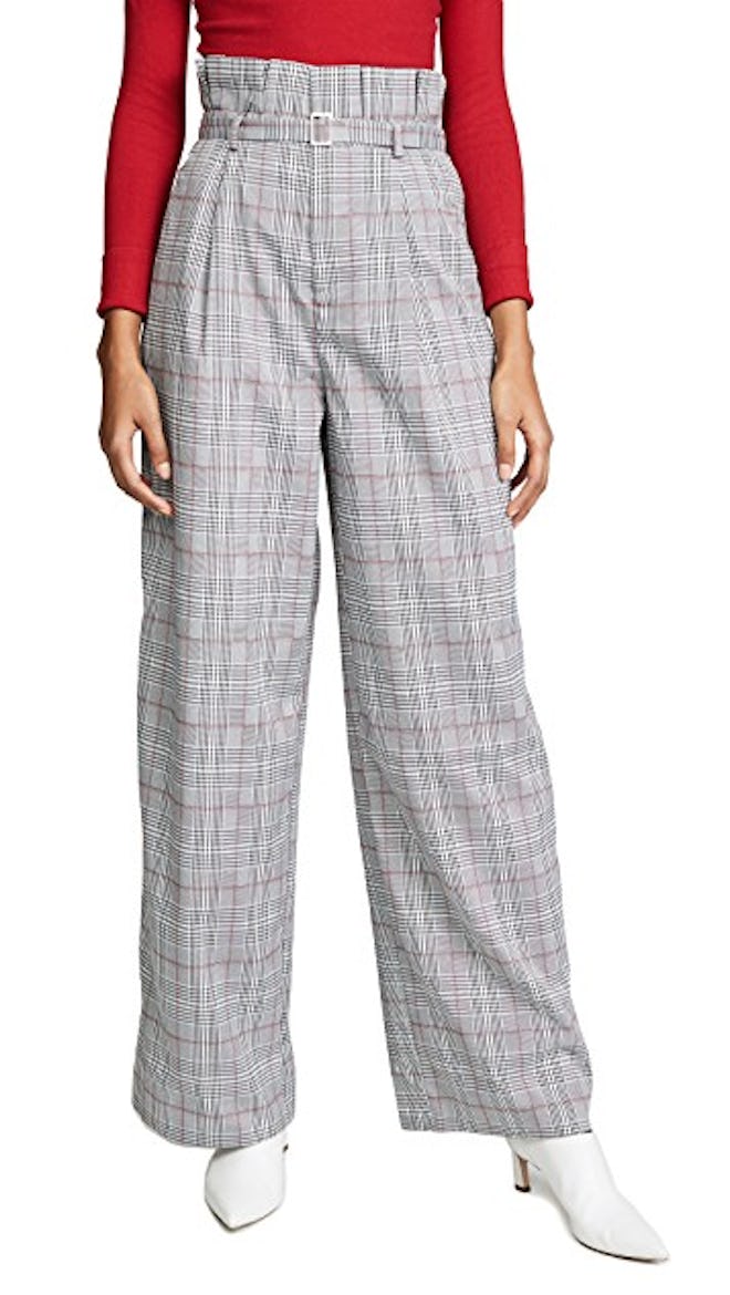 High Waist Plaid Pants