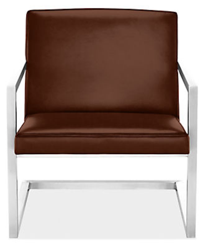 Lira Lounge Chair in Stainless Steel with Lecco Cognac Leather