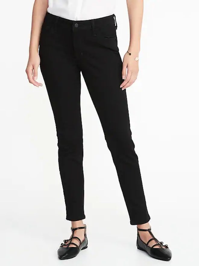 Mid-Rise Built-In Warm Rockstar Super Skinny Jeans