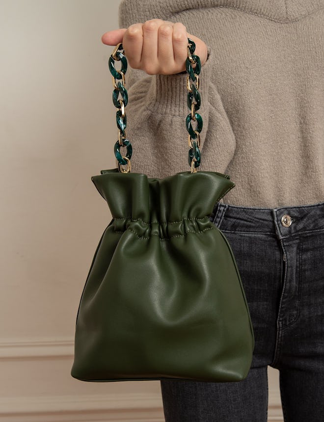 Olive Chain Pouch Mini Bag