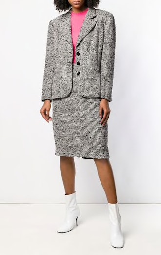 1990's Tweed Woven Skirt Suit
