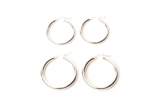 Silver Rounded Hoops