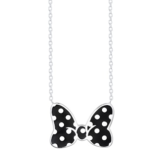  Minnie Mouse Bow Necklace Figaro Black Small