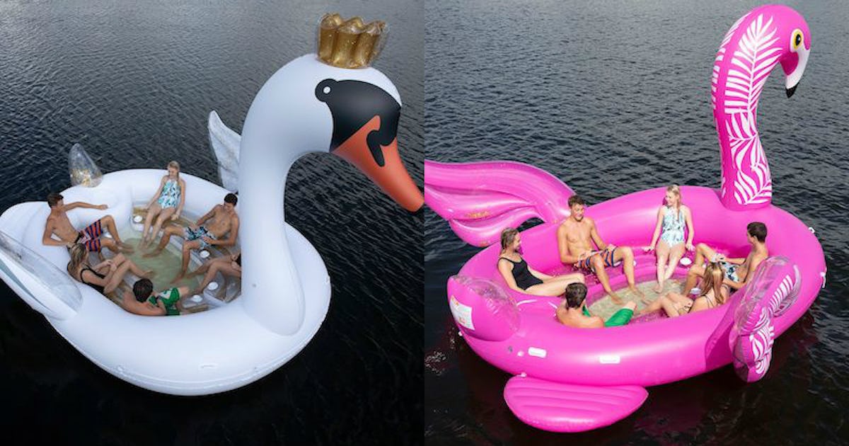 These New Inflatable Party Island Floats At Sam S Club Feature Glitter Filled Swans Flamingos These New Inflatable Party Island Floats At Sam S Club Feature Glitter Filled Swans Flamingos