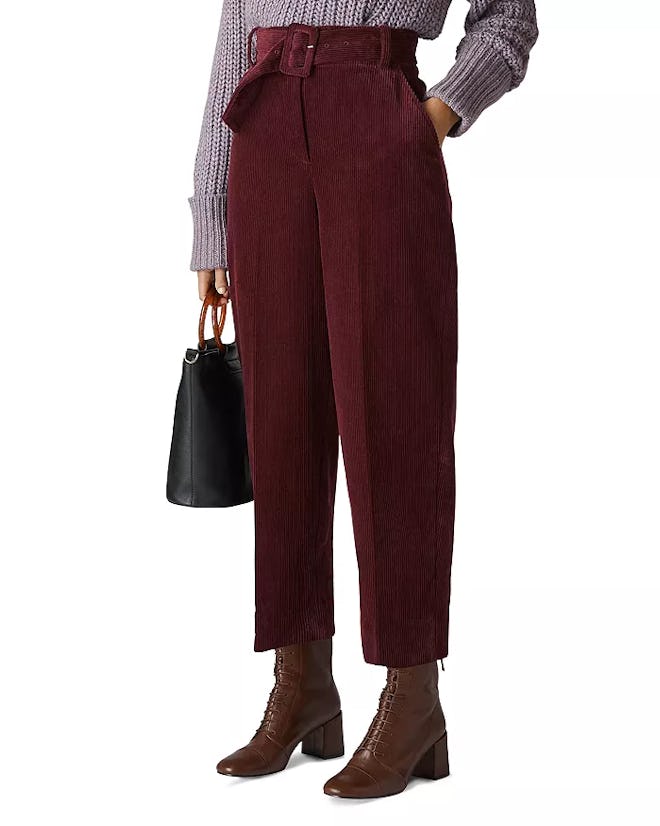 Belted Corduroy Pants