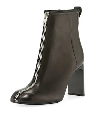 Ellis Zip-Front Leather Ankle Boot