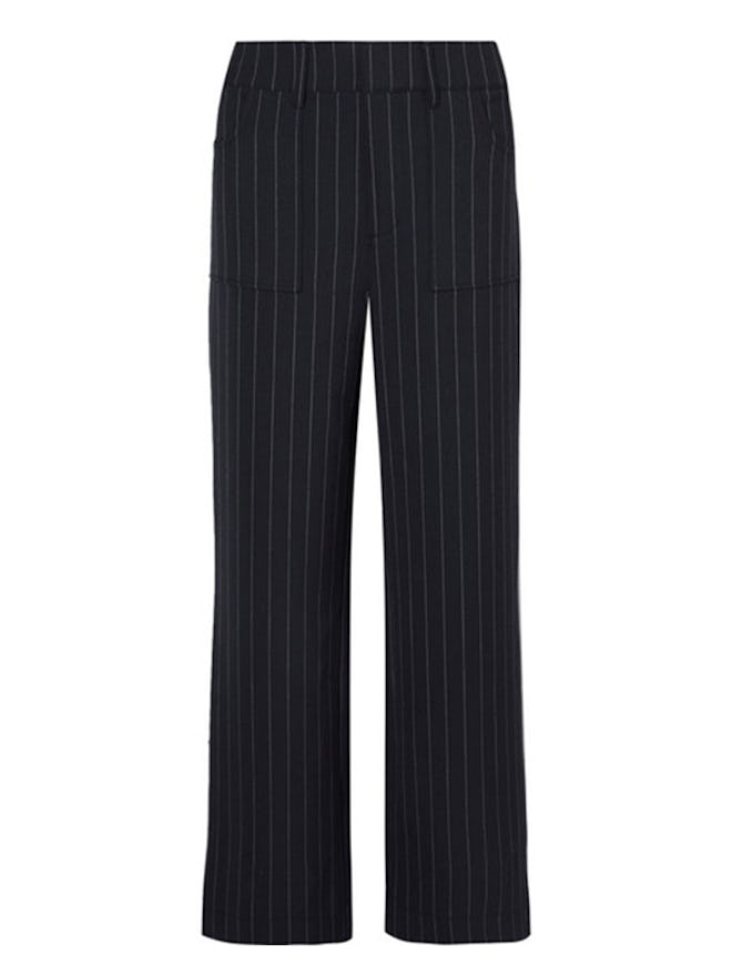 Hewitt Pinstriped Cady Straight-Leg Pants