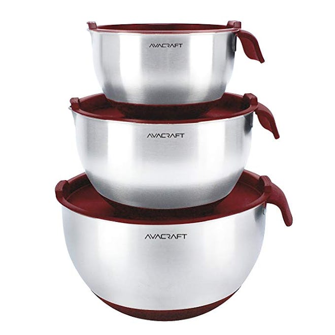 AVACRAFT 18/10 Stainless Steel Mixing Bowl Set With Lids