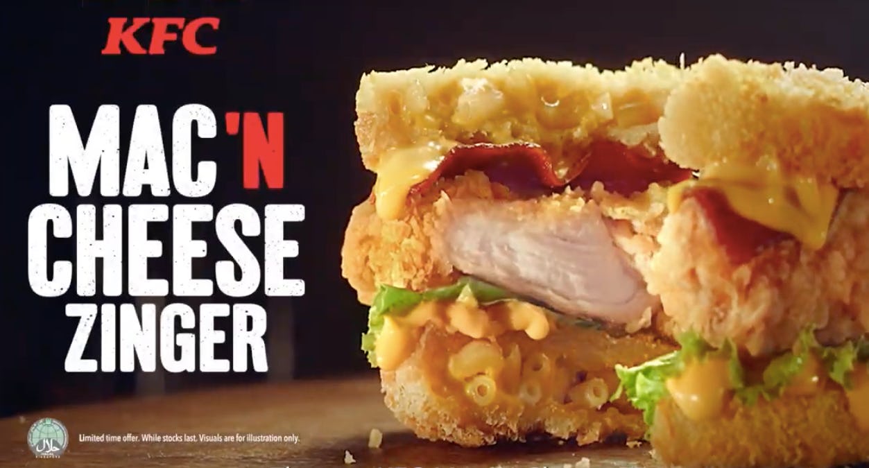 KFC Singapore's Mac 'N Cheese Zinger Sandwich Has All Your Favorite