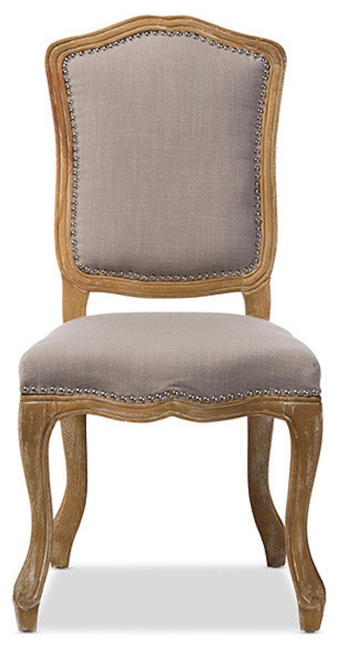 Chateauneuf French Vintage Cottage Dining Side Chair, Beige