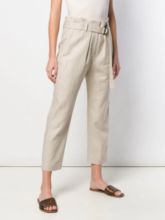 Cropped Belted Trousers