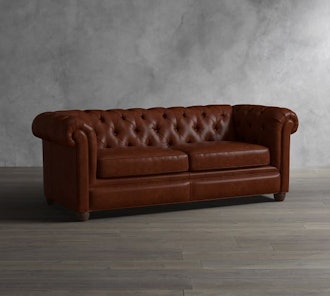 Chesterfield Leather Sofa Loveseat