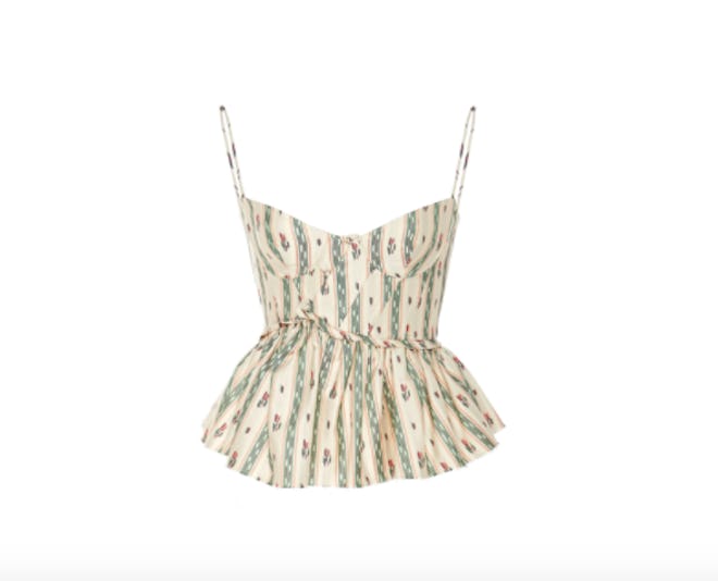 Brock Collection Peacock Bustier Cotton Top