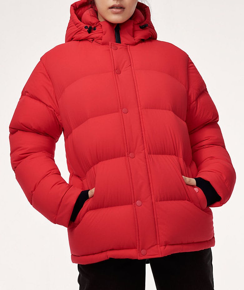 Red puffer jacket on sale aritzia