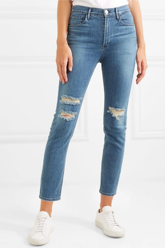 W4 Colette Cropped Distressed High-Rise Slim-Leg Jeans