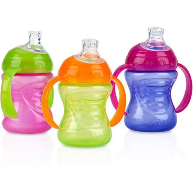 Nuby Grip N Sip Soft Spout Trainer Sippy Cup (3 pack)