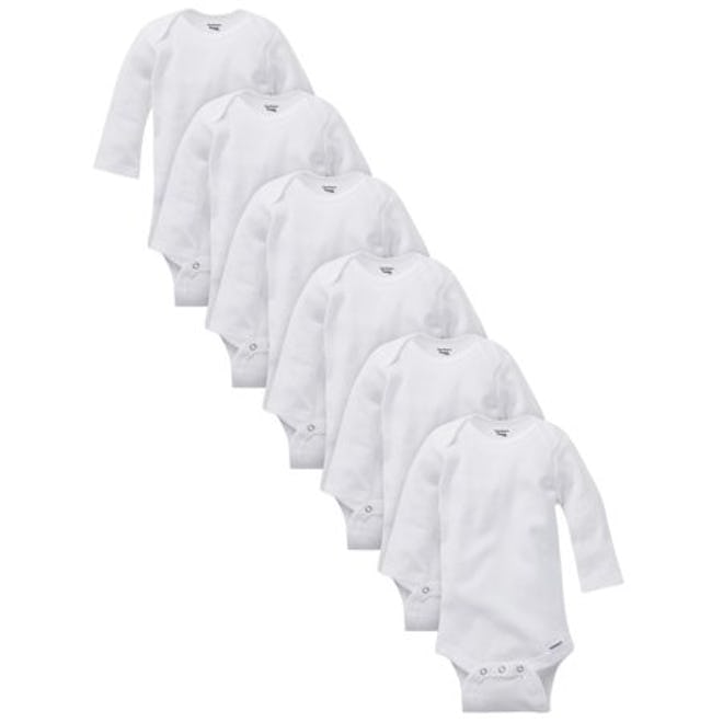 Organic Cotton Long Sleeve Onesies Bodysuits, Unisex  (6 Count)