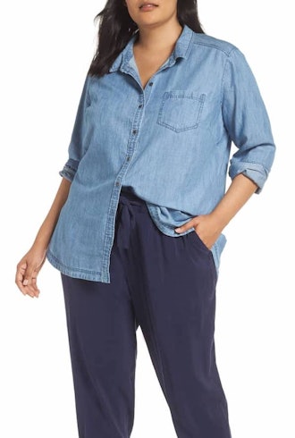 Button Front Chambray Shirt