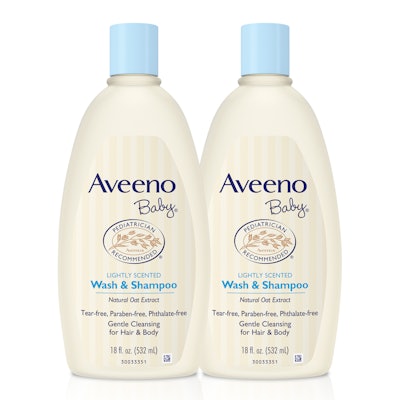 Aveeno Baby Gentle Wash & Shampoo With Oat, 18 Fl. Oz, (Twin Pack)