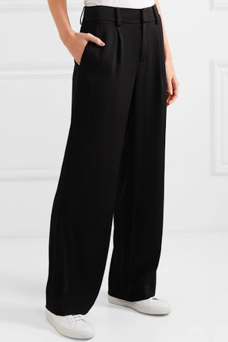 Satin-Crepe Wide-Leg Pants