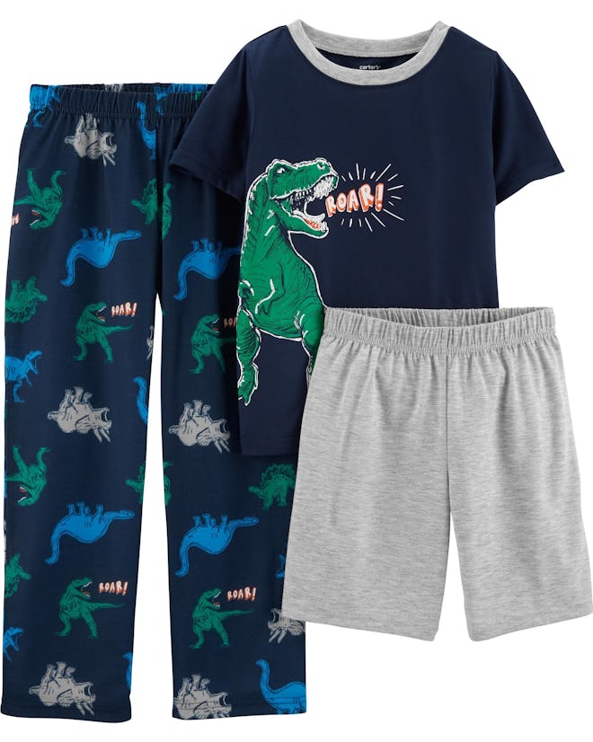 Kid Boy 3-Piece Dinosaur Poly PJs