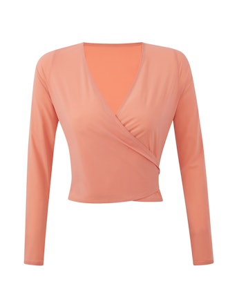 TissueWeave Wrap Top in Terracotta