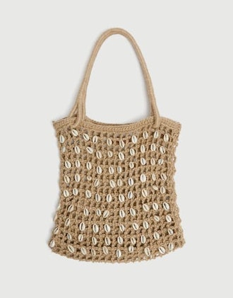 Tote Bag With Seashell Beads