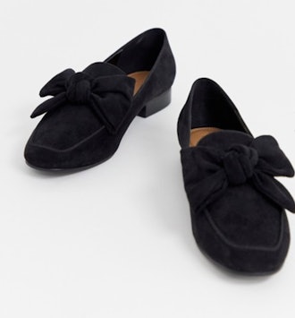 ASOS DESIGN My Girl Bow Loafers in black