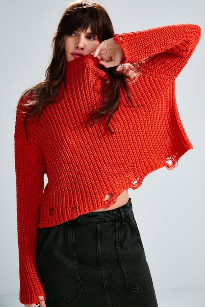 Knit Sweater With Rips Details