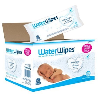 WaterWipes Sensitive Baby Wipes, Unscented, 720 Count (12 Packs of 60)